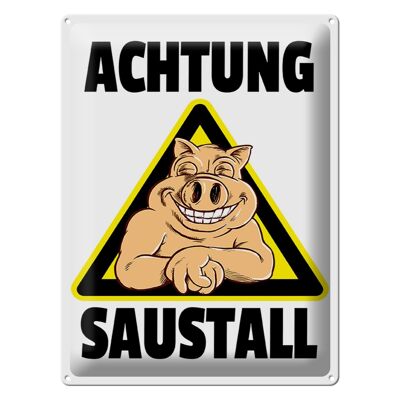Blechschild Tiere 30x40cm Schwein Achtung Saustall
