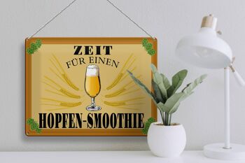 Plaque en tôle 40x30cm Time for Hops Smoothie Beer 3