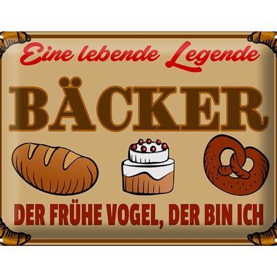 Blechschild Essen 40x30cm Lebende Legende Bäcker Brot