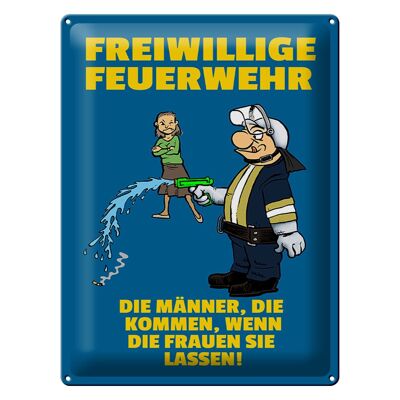 Metal sign saying 30x40cm volunteer fire brigade men