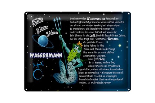 Blechschild Sternzeichen 40x30cm Wassermann