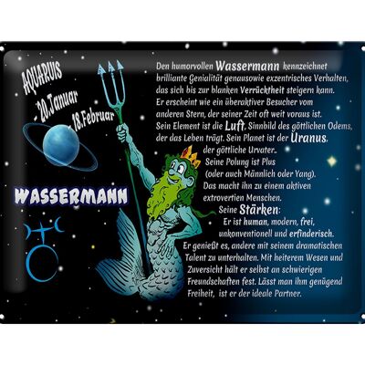 Blechschild Sternzeichen 40x30cm Wassermann