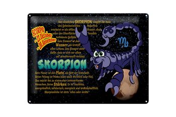 Signe du zodiaque en étain 40x30cm Force de la planète Scorpion 1
