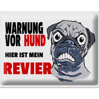 Blechschild Hinweis 40x30cm Warnung Hund hier mein Revier