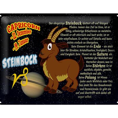 Blechschild Sternzeichen 40x30cm Steinbock Planet Saturn