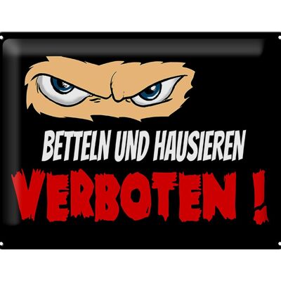 Blechschild Hinweis 40x30cm Betteln und Hausieren verboten