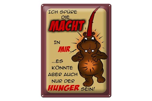 Blechschild Spruch 30x40cm Ich spüre die Macht in mir