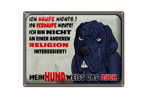 Blechschild Hinweis 40x30cm ich kaufe nichts Mein Hund weiß