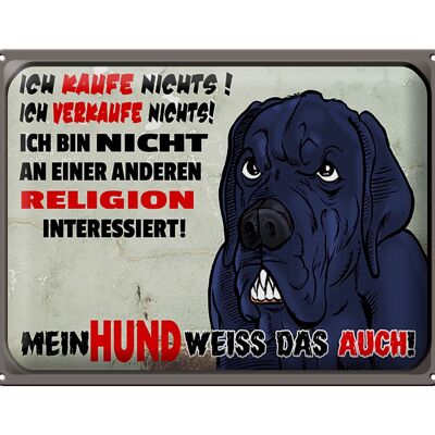 Blechschild Hinweis 40x30cm ich kaufe nichts Mein Hund weiß