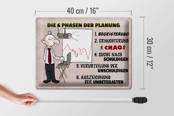 Plaque en tôle indiquant 40x30cm 6 phases de planification 4