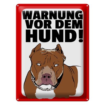 Cartel de chapa nota 30x40cm Advertencia sobre el perro