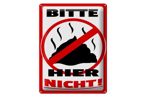 Blechschild Hinweis 30x40cm Bitte hier nicht Kot Tiere Hund