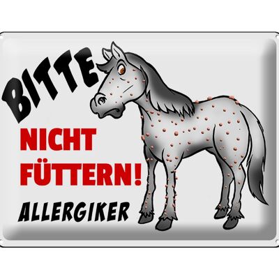 Metal sign notice 40x30cm Please do not feed horse
