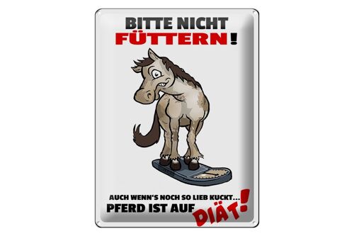 Blechschild Hinweis 30x40cm bitte nicht füttern Pferd Diät