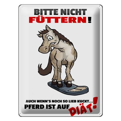 Blechschild Hinweis 30x40cm bitte nicht füttern Pferd Diät