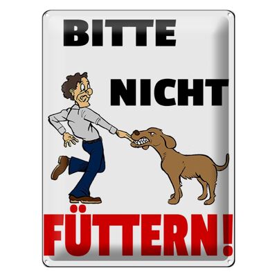 Targa in metallo nota 30x40 cm animali per favore non dare da mangiare ai cani