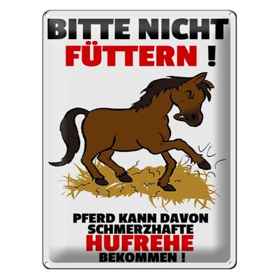 Metal sign horse 30x40cm do not feed painful laminitis