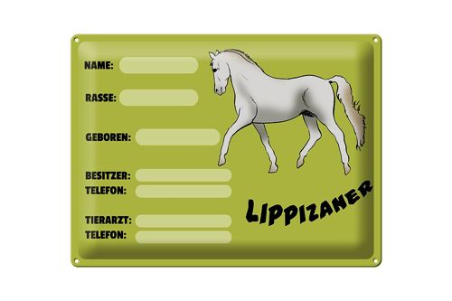 Blechschild Pferd 40x30cm Lippizaner Angaben Name Besitzer