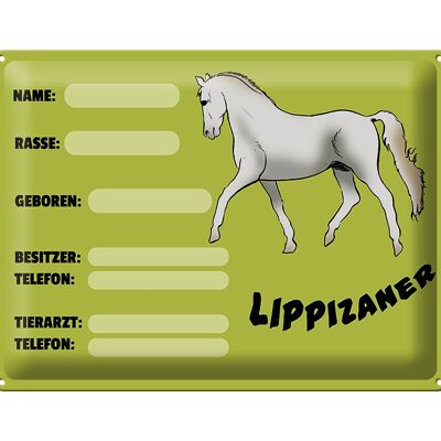 Blechschild Pferd 40x30cm Lippizaner Angaben Name Besitzer