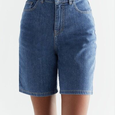 WA3020-283 | Women's Denim Shorts - Ocean Blue