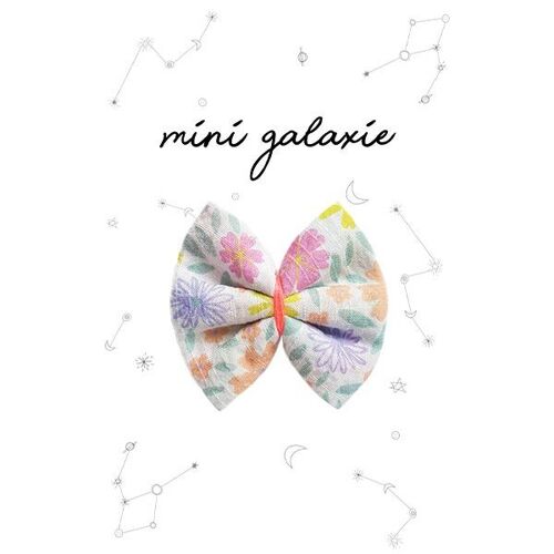 Barrette enfant mini nœud tissu gaze coton multicolore floral été