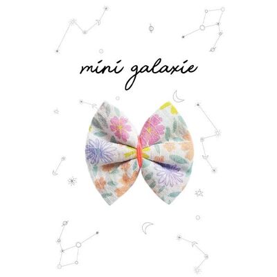 Barrette enfant mini nœud tissu gaze coton multicolore floral printemps été