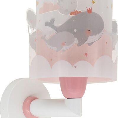 WALL LAMP WHALE DREAMS PINK
