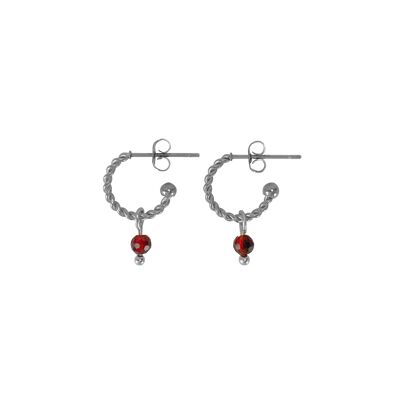 Earrings Granate Silver