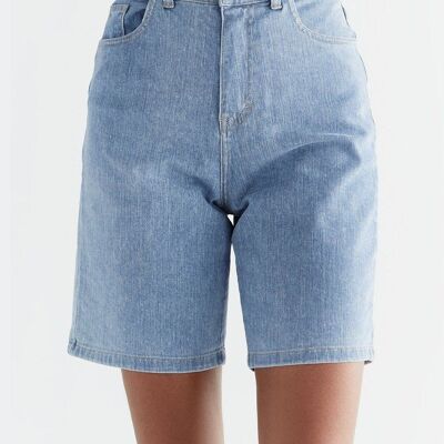 WA3020-352 | Women's Denim Shorts - Light Slate Blue