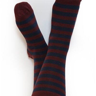 1318 | Calzini unisex - Bordeaux/Blu scuro (confezione da 6)