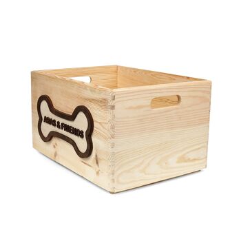 Boîte de rangement en bois pour jouets pour chiens 4
