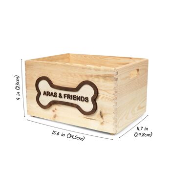Boîte de rangement en bois pour jouets pour chiens 10