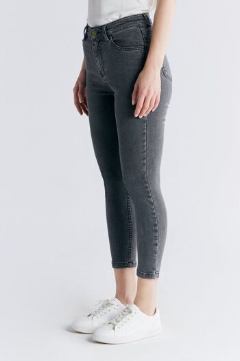 WS1015-163 Coupe skinny à jambe courte pour femme, gris fer 2