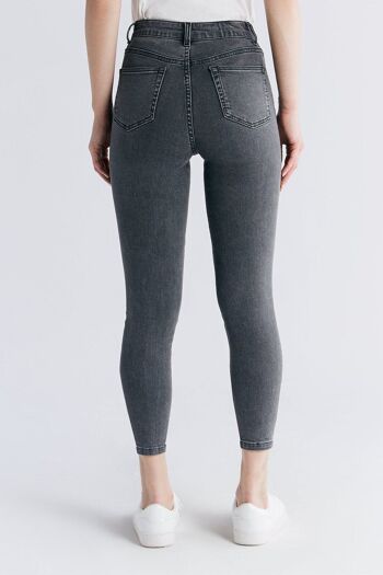 WS1015-163 Coupe skinny à jambe courte pour femme, gris fer 3