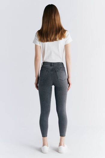 WS1015-163 Coupe skinny à jambe courte pour femme, gris fer 6