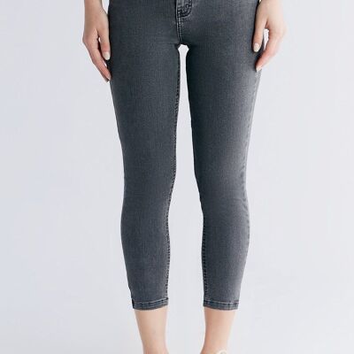 WS1015-163 Coupe skinny à jambe courte pour femme, gris fer