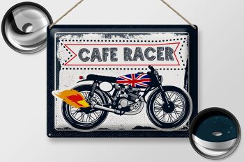 Panneau blanc en étain pour moto, café Racer, moto UK, 40x30cm 2