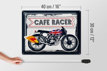 Panneau blanc en étain pour moto, café Racer, moto UK, 40x30cm 4