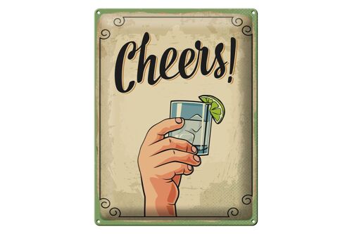 Blechschild Cheers Gin Tonic Lemon Prost 30x40cm