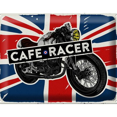 Targa in metallo per motociclisti Cafe Racer Motorcycle UK 40x30 cm regalo