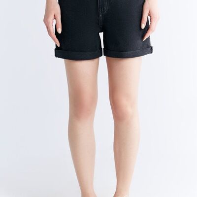 WN3010-145 Pantalones cortos Mom para mujer, gris carbón
