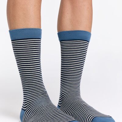 1308 | Chaussettes Unisexe - Denim Naturel Indigo (Pack de 6)