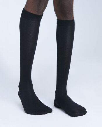 1361 | Chaussettes mi-hautes unisexes - Noir (Pack de 6) 4