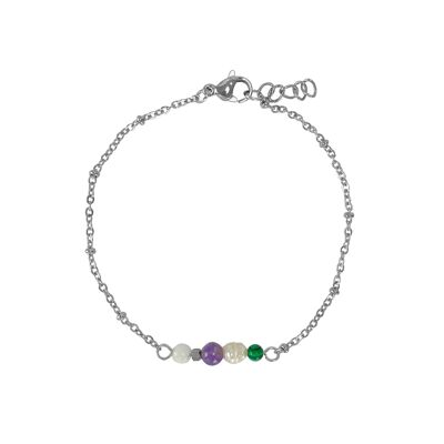 Armband Edelstein Mix Silber