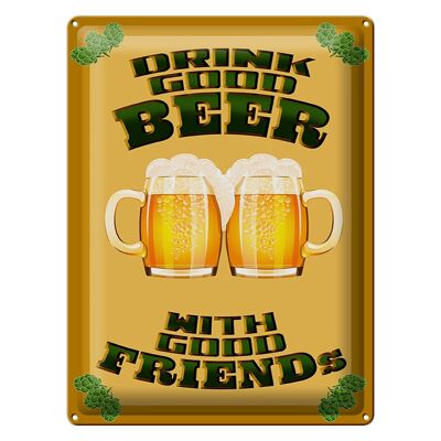 Cartel de chapa 30x40cm Beber buena cerveza con amigos