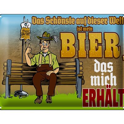 Blechschild 40x30cm Schönste auf dieser Welt Bier