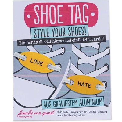 Shoe Tag "LOVE - HATE" - gold

gift and design items