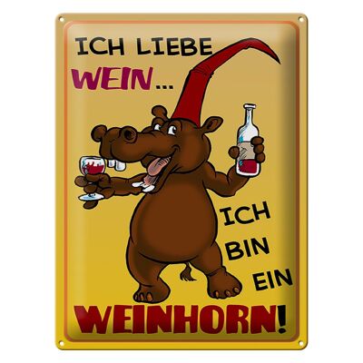 Blechschild 30x40cm liebe Wein bin ein Weinhorn