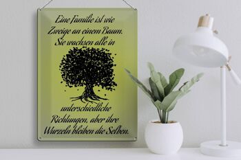 Plaque en étain 30x40cm La famille est comme les branches d'un arbre 3