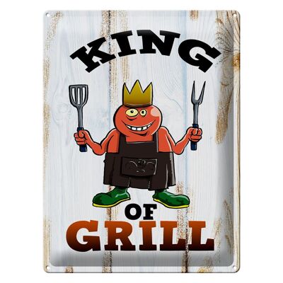 Cartel de chapa aviso 30x40cm King of Grill